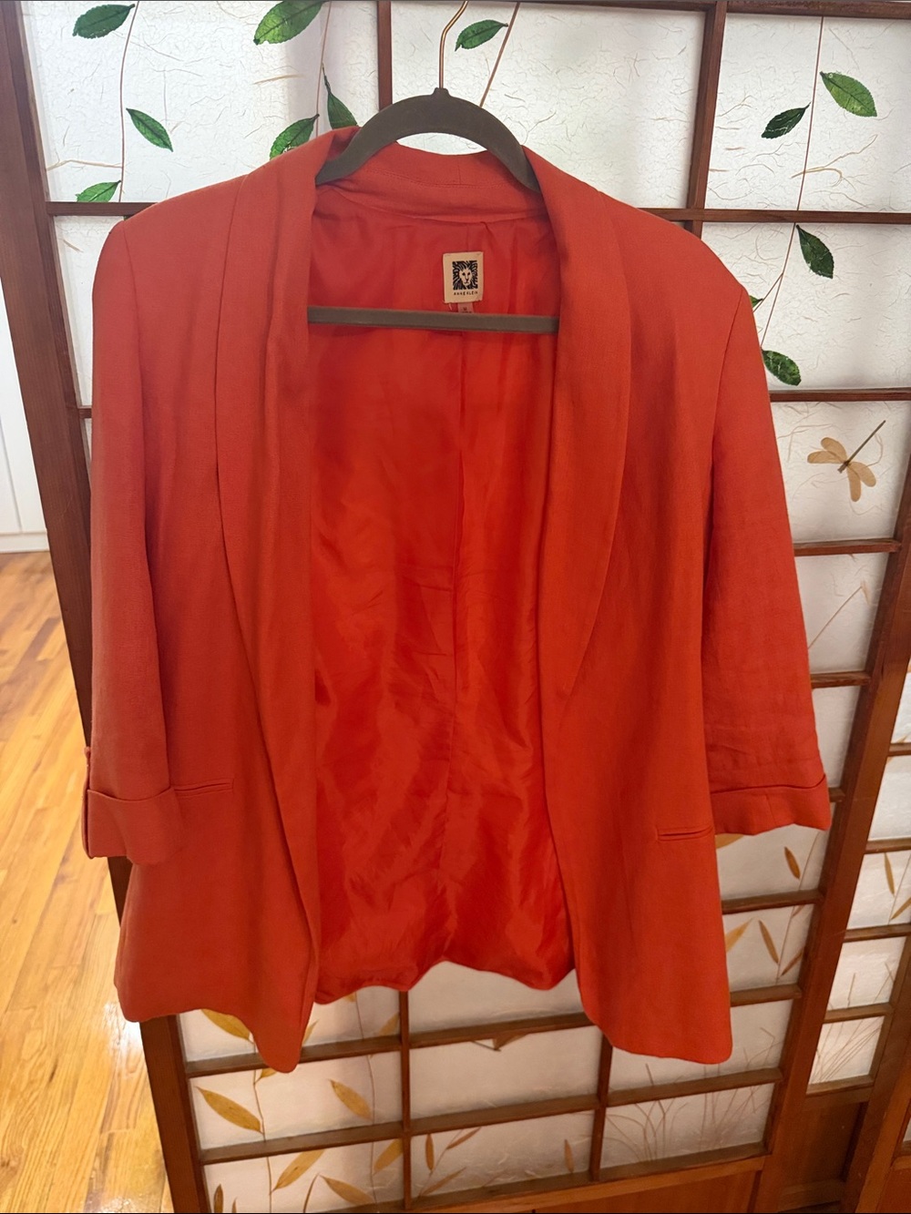 Women’s Open-Front Orange Blazer Jacket